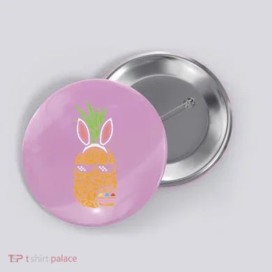 Cool Thug Pineapple Easter Bunny Eggs Fruit Lover Gift Button