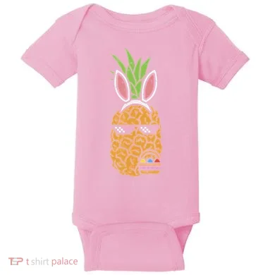 Cool Thug Pineapple Easter Bunny Eggs Fruit Lover Gift Baby Bodysuit