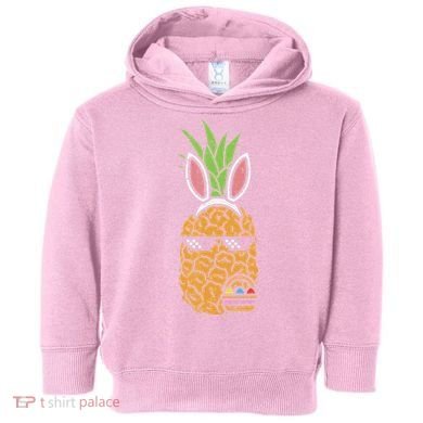 Cool Thug Pineapple Easter Bunny Eggs Fruit Lover Gift Toddler Hoodie