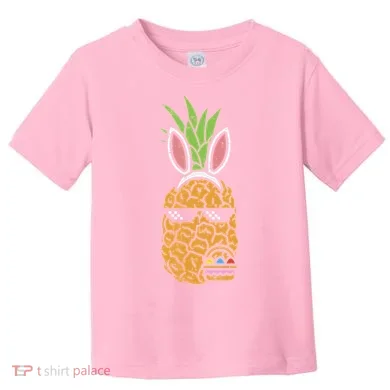 Cool Thug Pineapple Easter Bunny Eggs Fruit Lover Gift Toddler T-Shirt