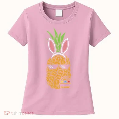 Cool Thug Pineapple Easter Bunny Eggs Fruit Lover Gift Women's T-Shirt