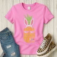 Cool Thug Pineapple Easter Bunny Eggs Fruit Lover Gift Women's T-Shirt thumb 3