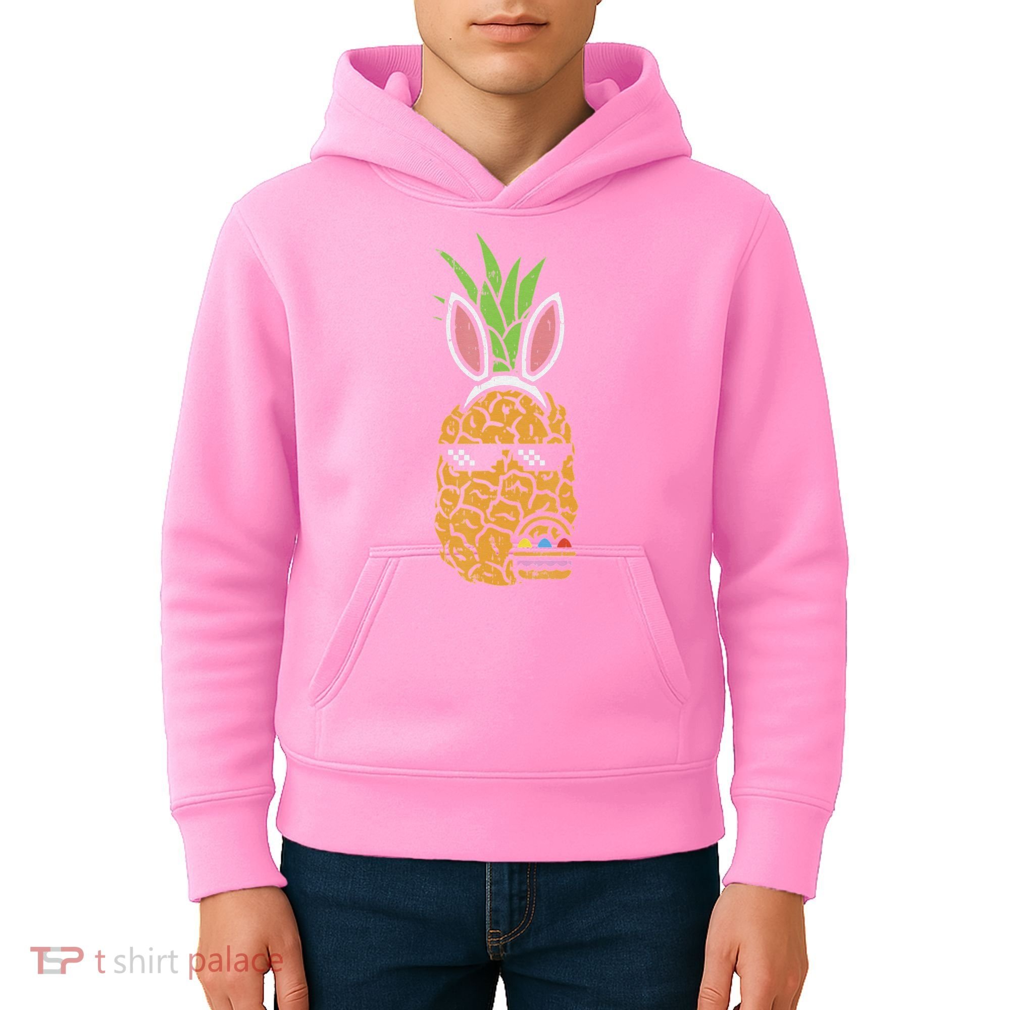Cool Thug Pineapple Easter Bunny Eggs Fruit Lover Gift Kids Hoodie