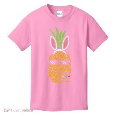 Cool Thug Pineapple Easter Bunny Eggs Fruit Lover Gift Kids T-Shirt