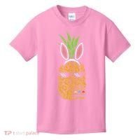 Cool Thug Pineapple Easter Bunny Eggs Fruit Lover Gift Kids T-Shirt thumb 0