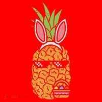 Cool Thug Pineapple Easter Bunny Eggs Fruit Lover Gift Santa Hat thumb 1