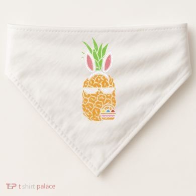 Cool Thug Pineapple Easter Bunny Eggs Fruit Lover Gift USA-Made Doggie Bandana