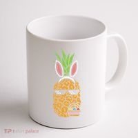 Cool Thug Pineapple Easter Bunny Eggs Fruit Lover Gift Coffee Mug thumb 1
