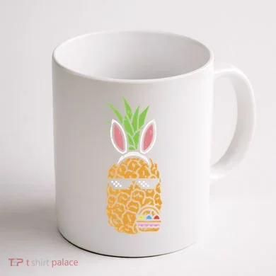 Cool Thug Pineapple Easter Bunny Eggs Fruit Lover Gift Coffee Mug back