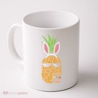 Cool Thug Pineapple Easter Bunny Eggs Fruit Lover Gift Coffee Mug thumb 0