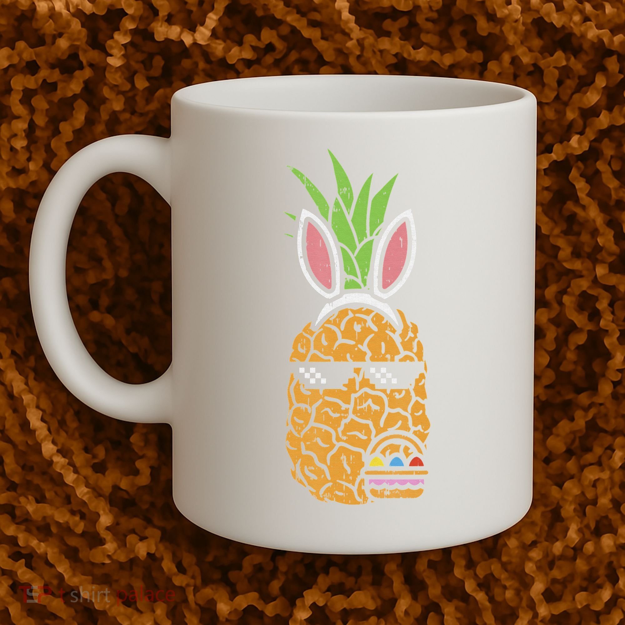 Cool Thug Pineapple Easter Bunny Eggs Fruit Lover Gift Coffee Mug