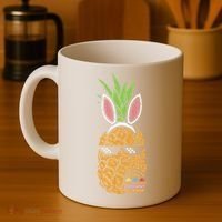 Cool Thug Pineapple Easter Bunny Eggs Fruit Lover Gift Coffee Mug thumb 4