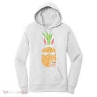 Cool Thug Pineapple Easter Bunny Eggs Fruit Lover Gift Women's Hoodie thumb 0