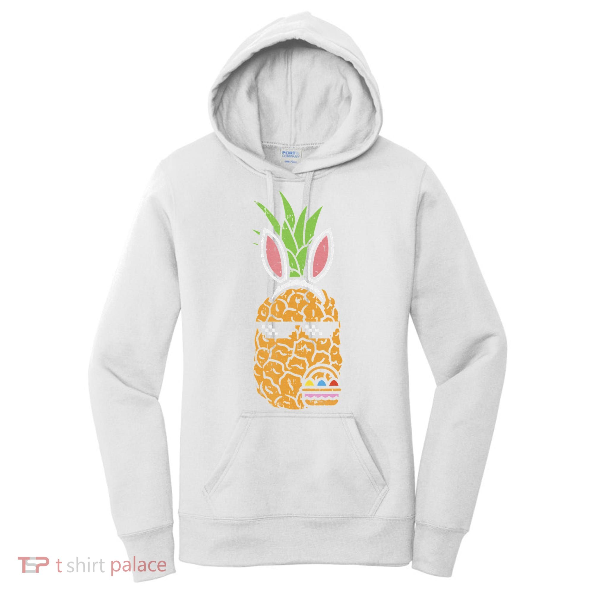 Cool Thug Pineapple Easter Bunny Eggs Fruit Lover Gift Women's Hoodie