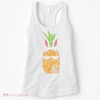 Cool Thug Pineapple Easter Bunny Eggs Fruit Lover Gift Women's Tank Top thumb 0