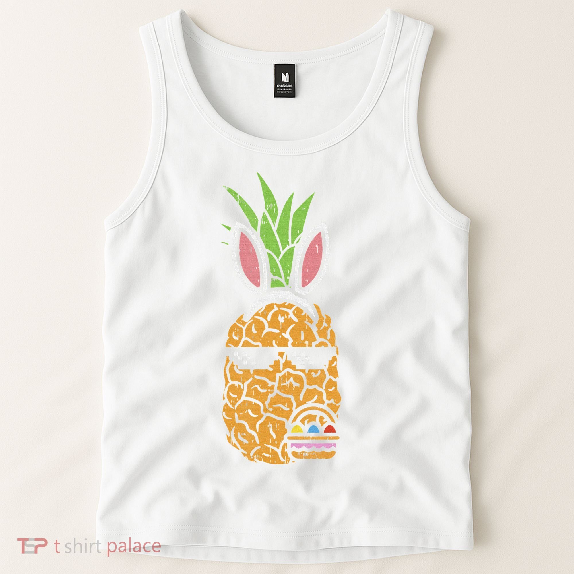 Cool Thug Pineapple Easter Bunny Eggs Fruit Lover Gift Tank Top