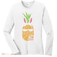 Cool Thug Pineapple Easter Bunny Eggs Fruit Lover Gift Women's Long Sleeve Shirt thumb 0