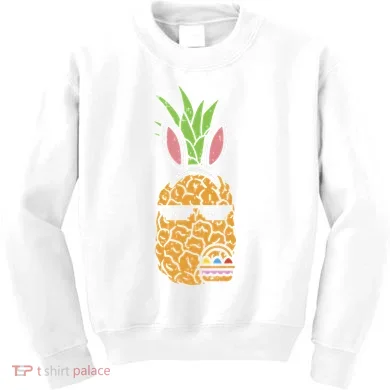 Cool Thug Pineapple Easter Bunny Eggs Fruit Lover Gift Kids Sweatshirt