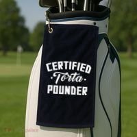 Certified Torta Pounder Witty Meme Comedy Saying Golf Towel thumb 2