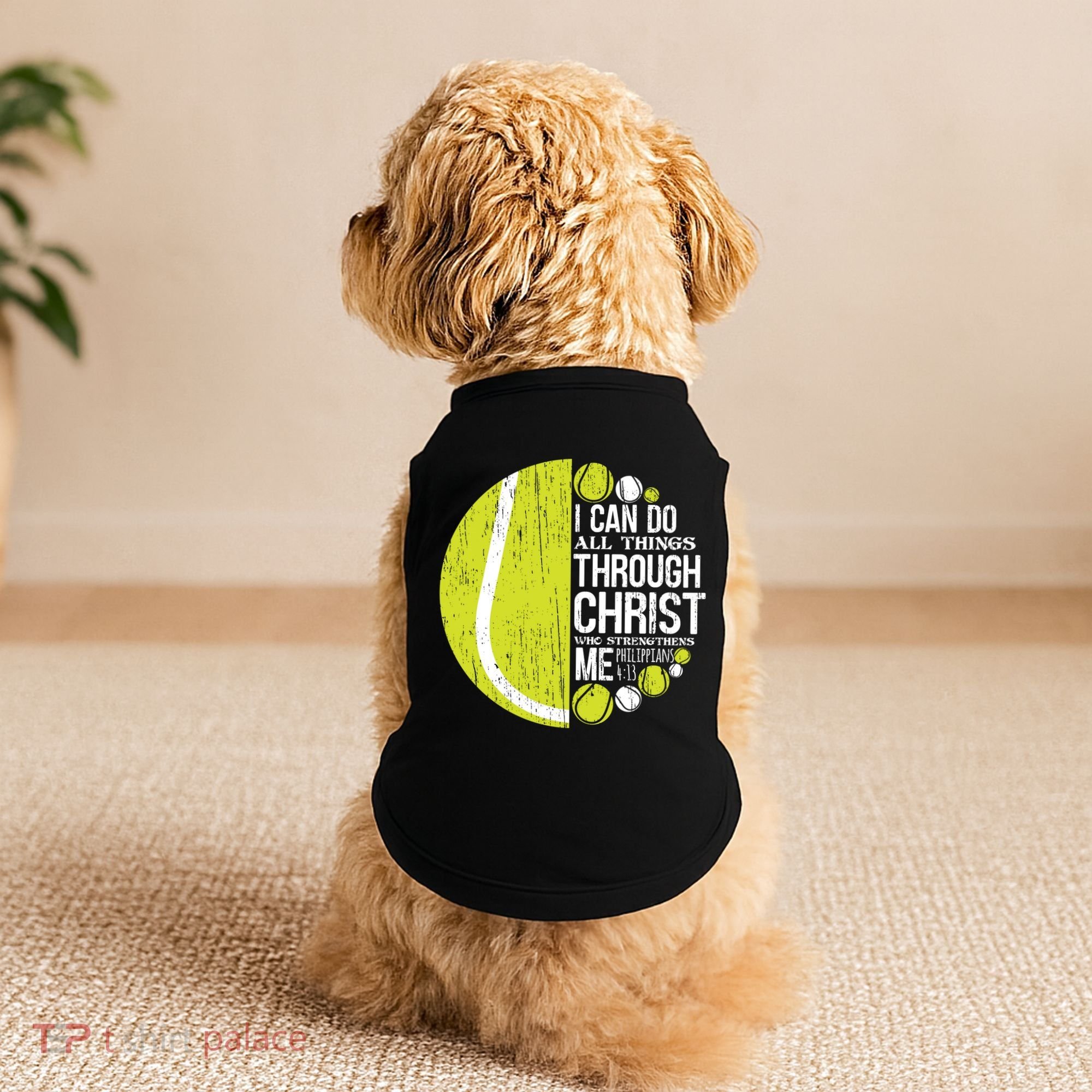 Christian Tennis Philippians 4:13 Gift Gift Doggie Tank