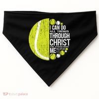 Christian Tennis Philippians 4:13 Gift Gift USA-Made Doggie Bandana thumb 0