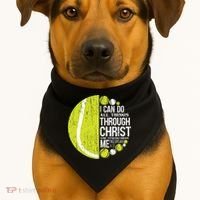 Christian Tennis Philippians 4:13 Gift Gift USA-Made Doggie Bandana thumb 1