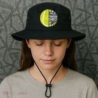 Christian Tennis Philippians 4:13 Gift Gift Bucket Hat thumb 3