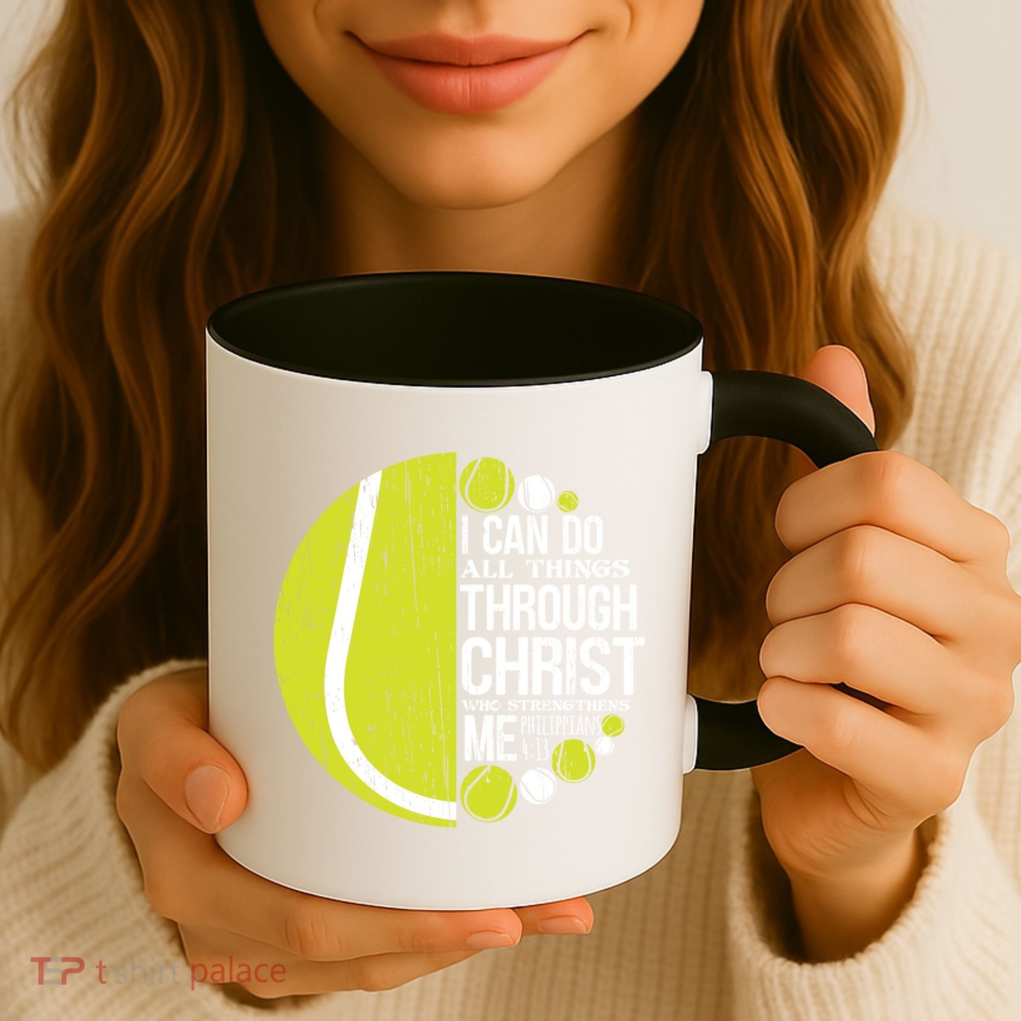 Christian Tennis Philippians 4:13 Gift Gift Coffee Mug