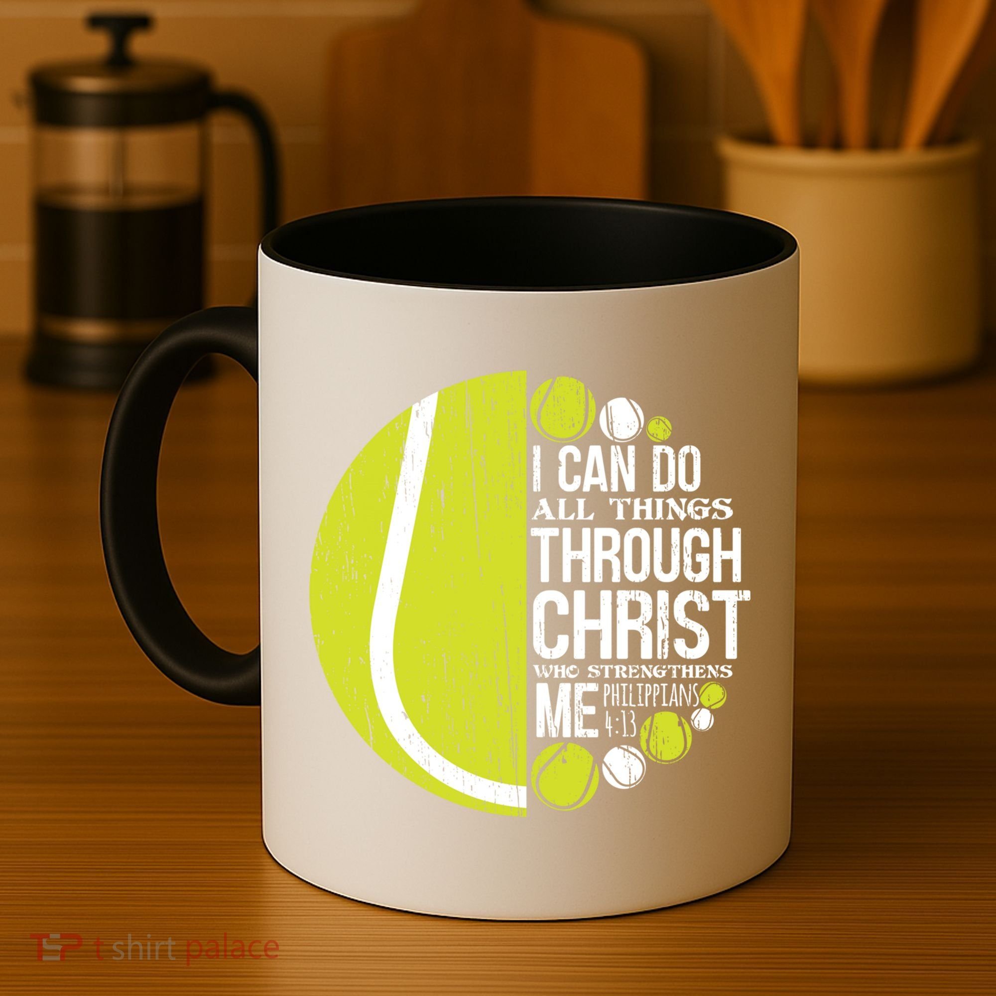 Christian Tennis Philippians 4:13 Gift Gift Coffee Mug