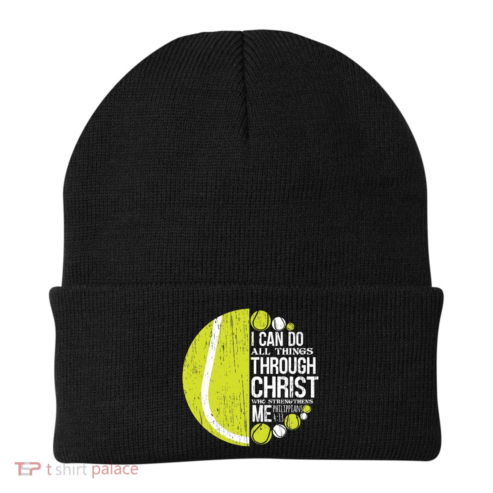 Christian Tennis Philippians 4:13 Gift Gift Beanie