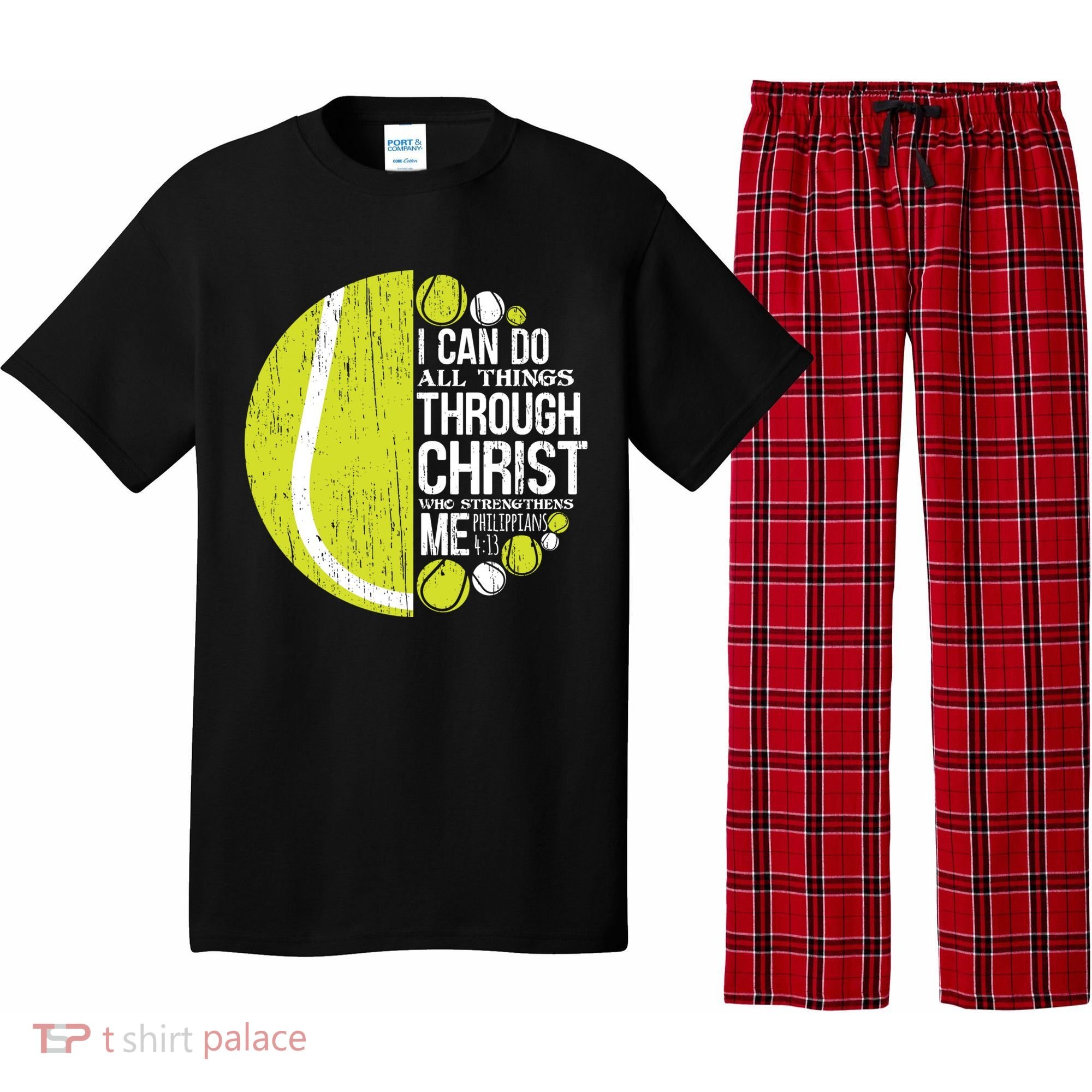 Christian Tennis Philippians 4:13 Gift Gift Pajama Set