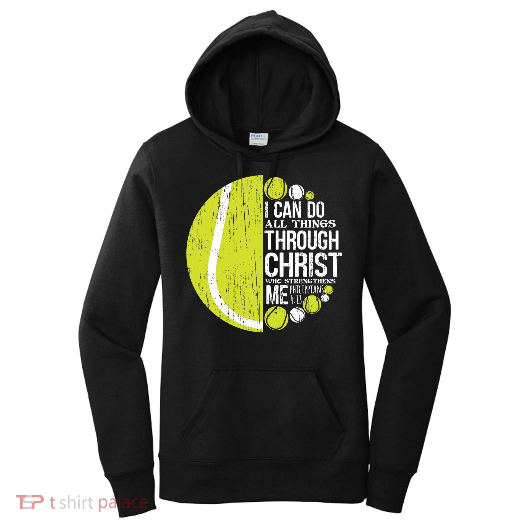 Christian Tennis Philippians 4:13 Gift Gift Women's Hoodie