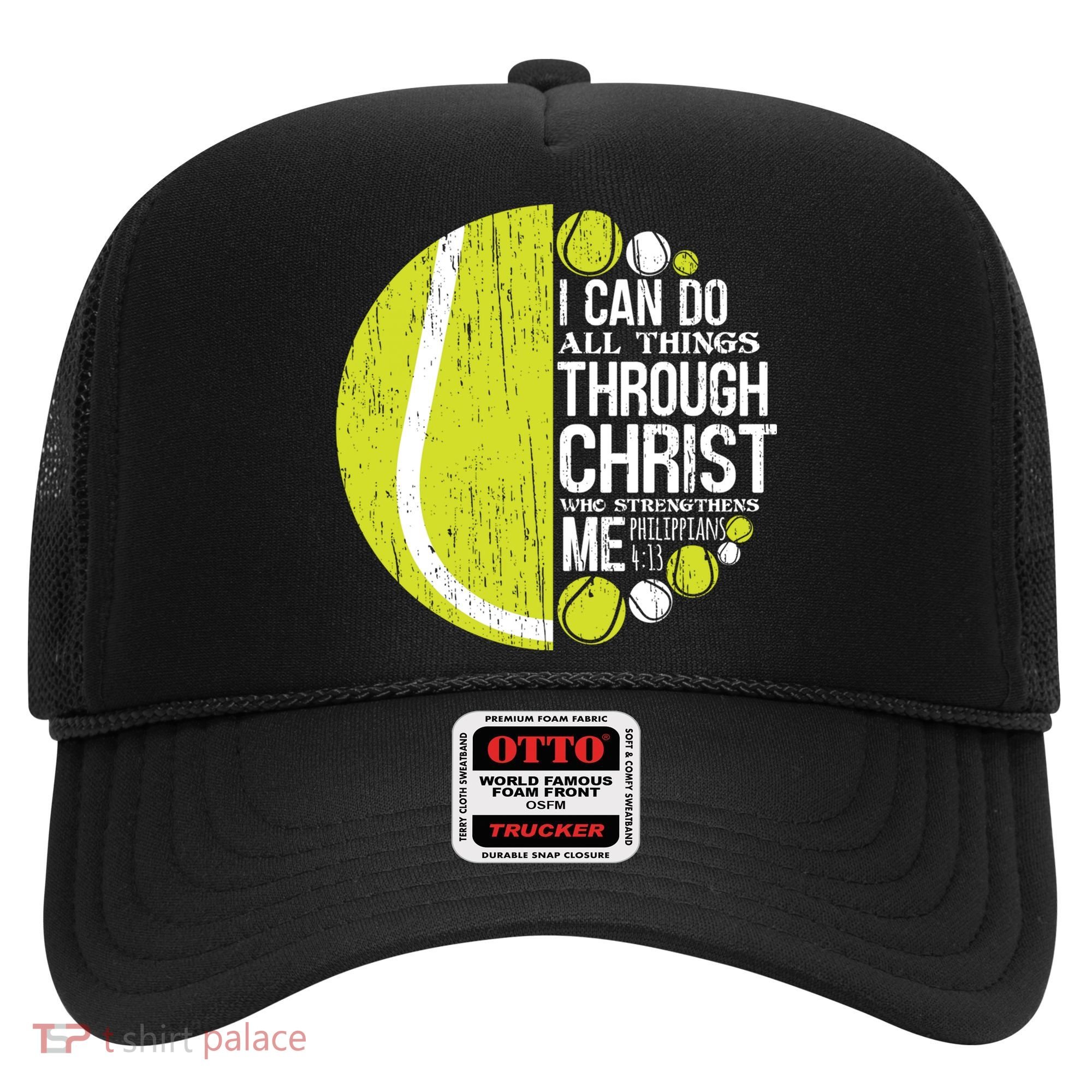 Christian Tennis Philippians 4:13 Gift Gift Hat