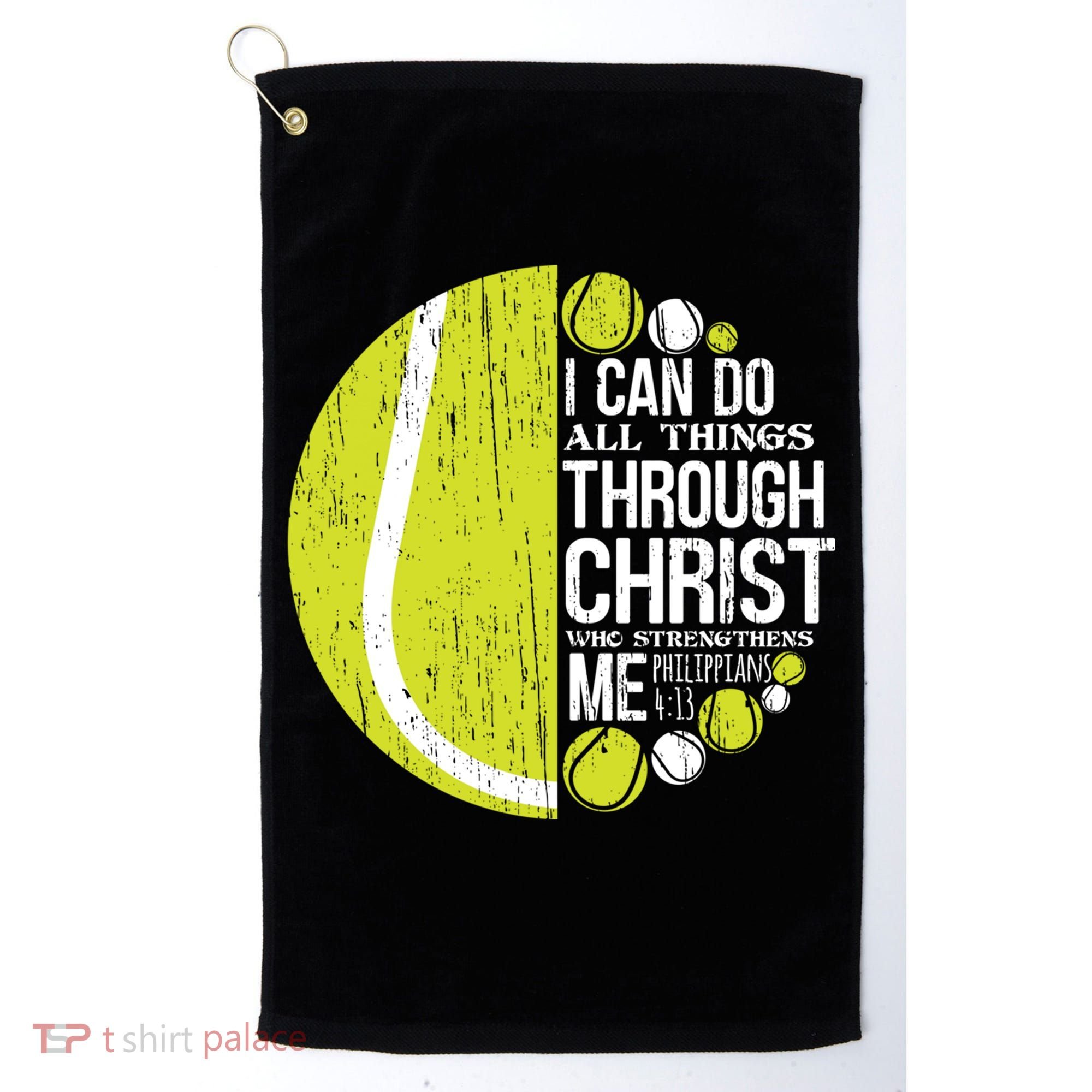Christian Tennis Philippians 4:13 Gift Gift Golf Towel