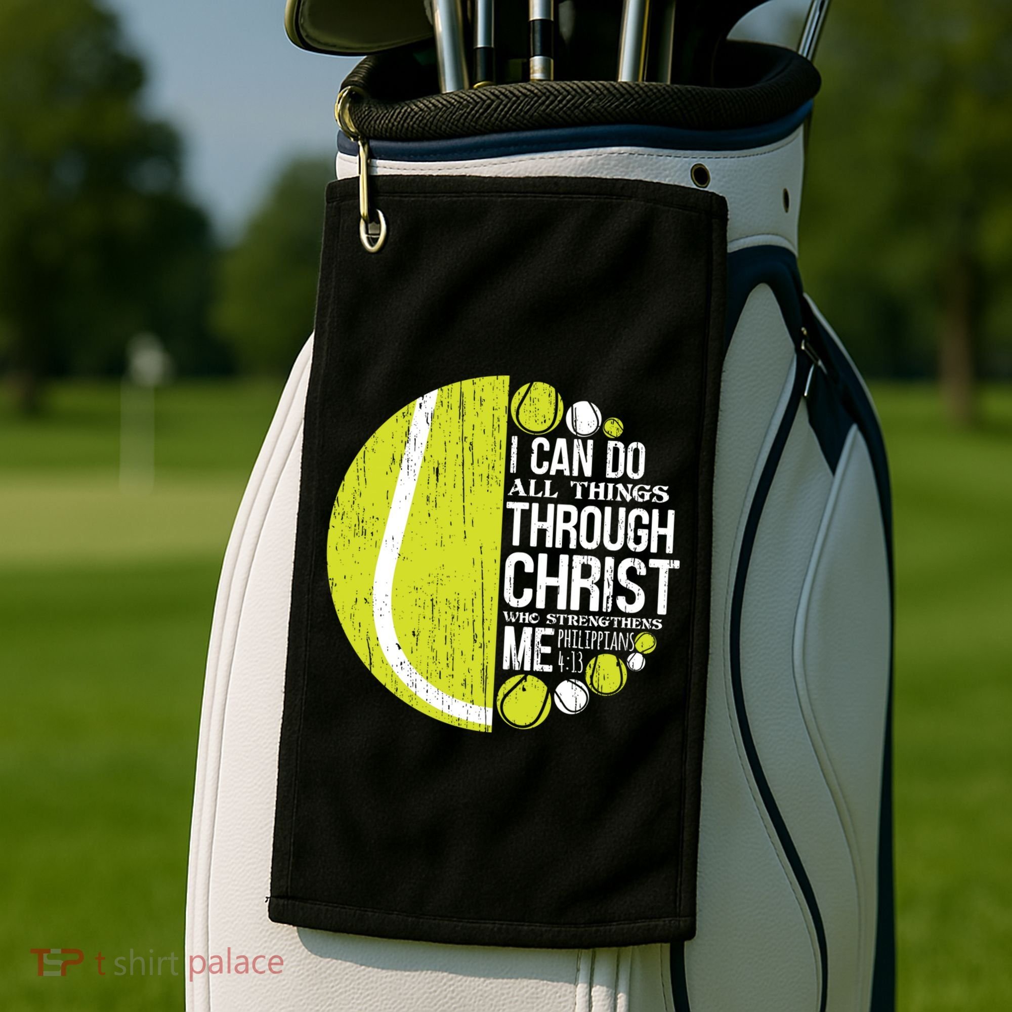 Christian Tennis Philippians 4:13 Gift Gift Golf Towel