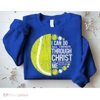 Christian Tennis Philippians 4:13 Gift Gift Sweatshirt thumb 2