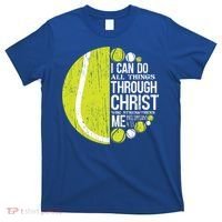 Christian Tennis Philippians 4:13 Gift Gift T-Shirt thumb 0