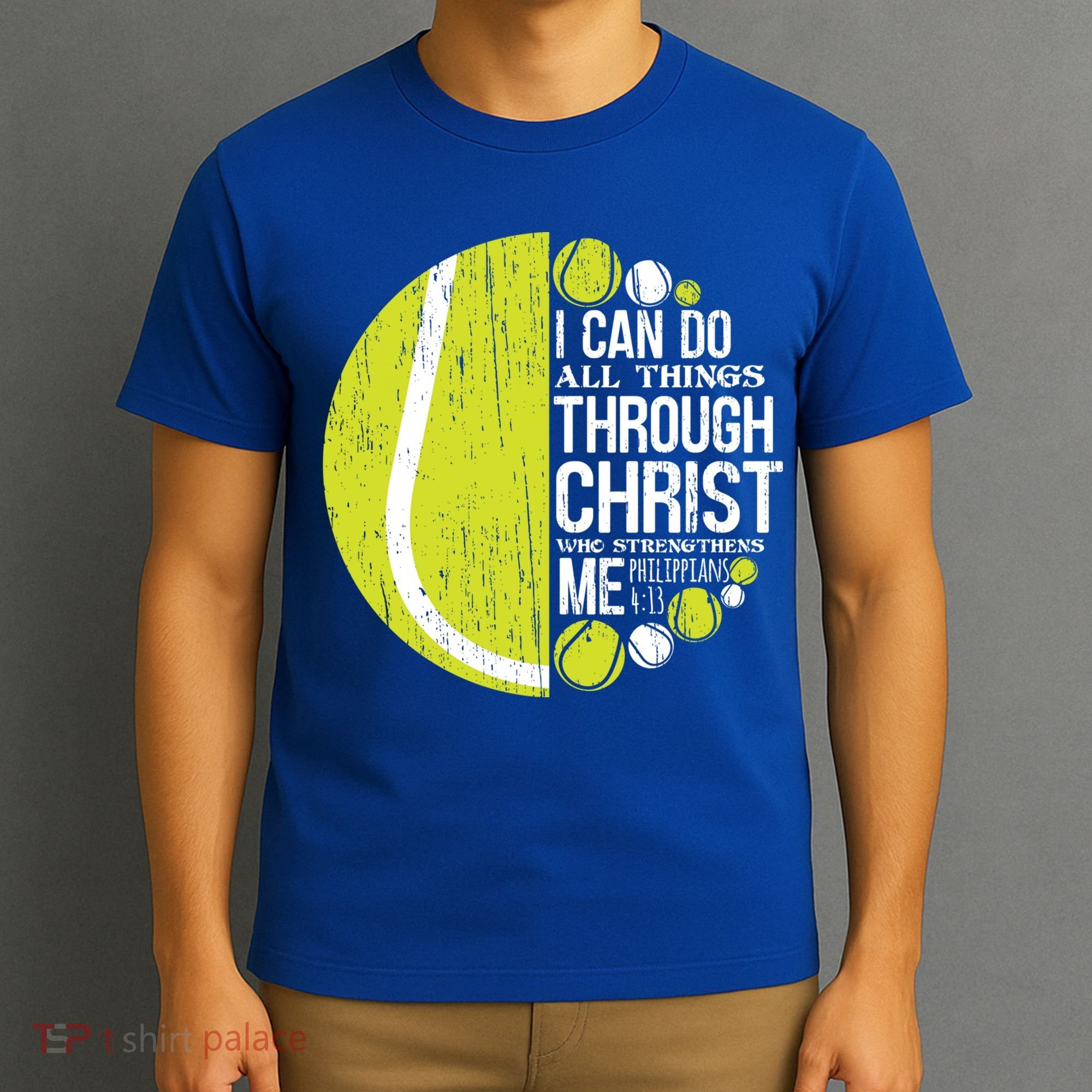 Christian Tennis Philippians 4:13 Gift Gift T-Shirt