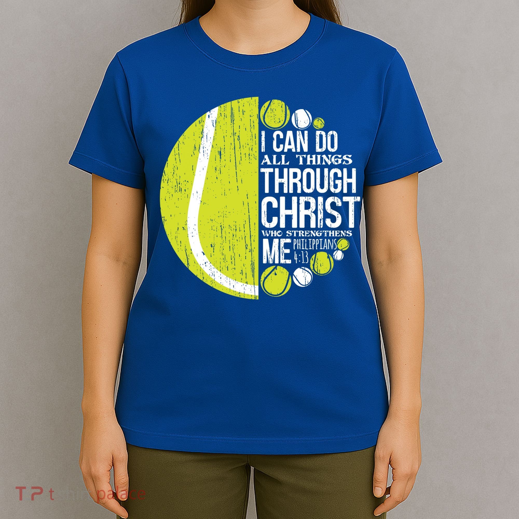 Christian Tennis Philippians 4:13 Gift Gift T-Shirt