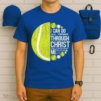 Christian Tennis Philippians 4:13 Gift Gift T-Shirt thumb 6