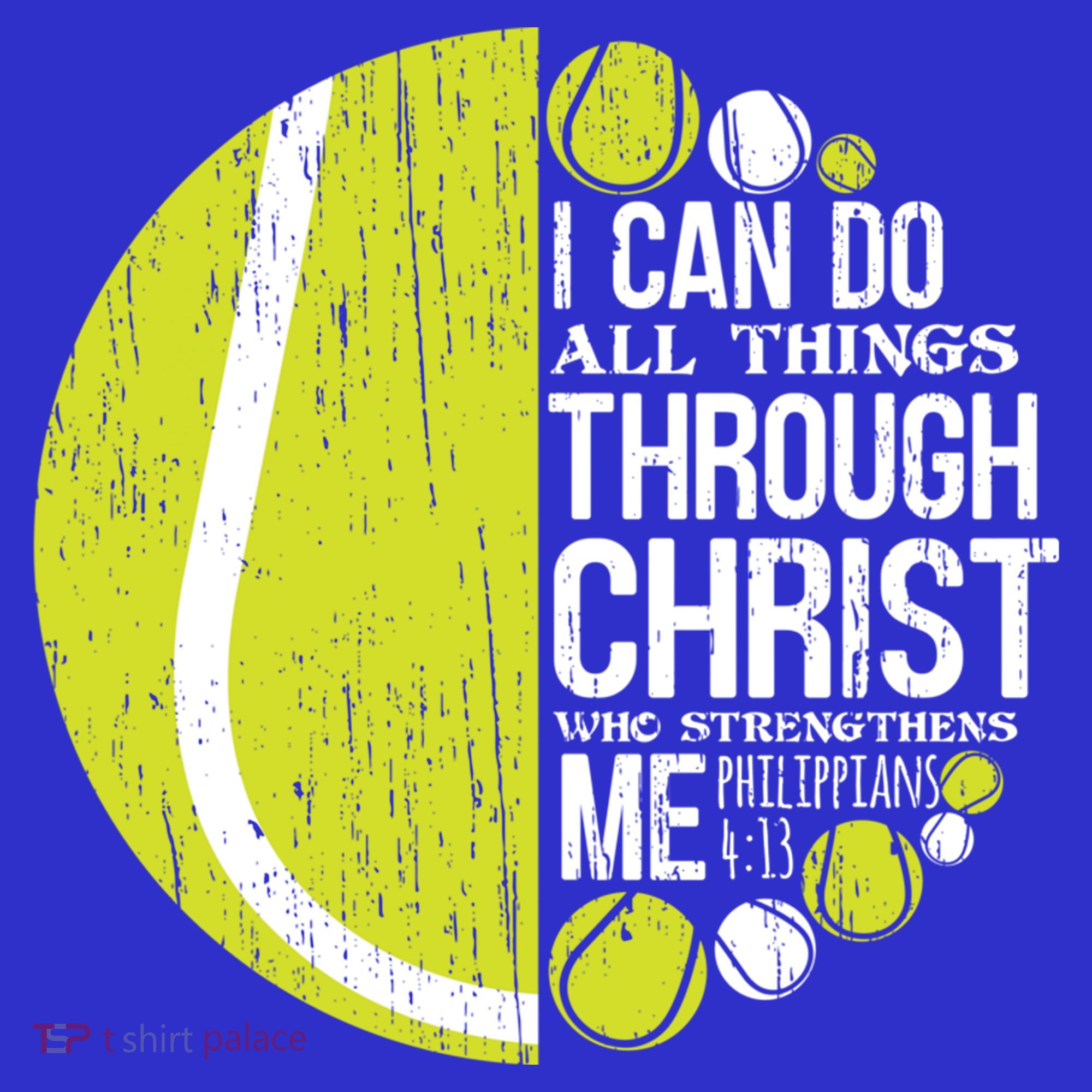 Christian Tennis Philippians 4:13 Gift Gift T-Shirt