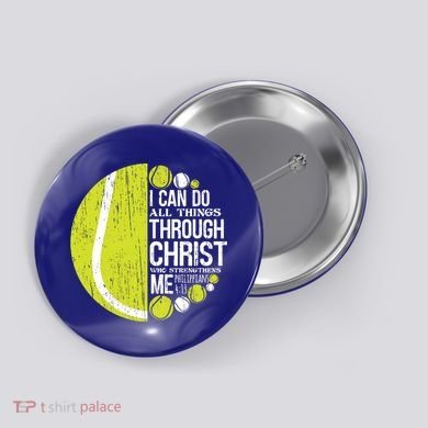Christian Tennis Philippians 4:13 Gift Gift Button