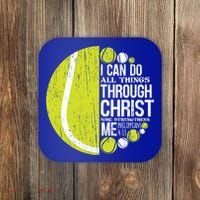 Christian Tennis Philippians 4:13 Gift Gift Coaster thumb 0