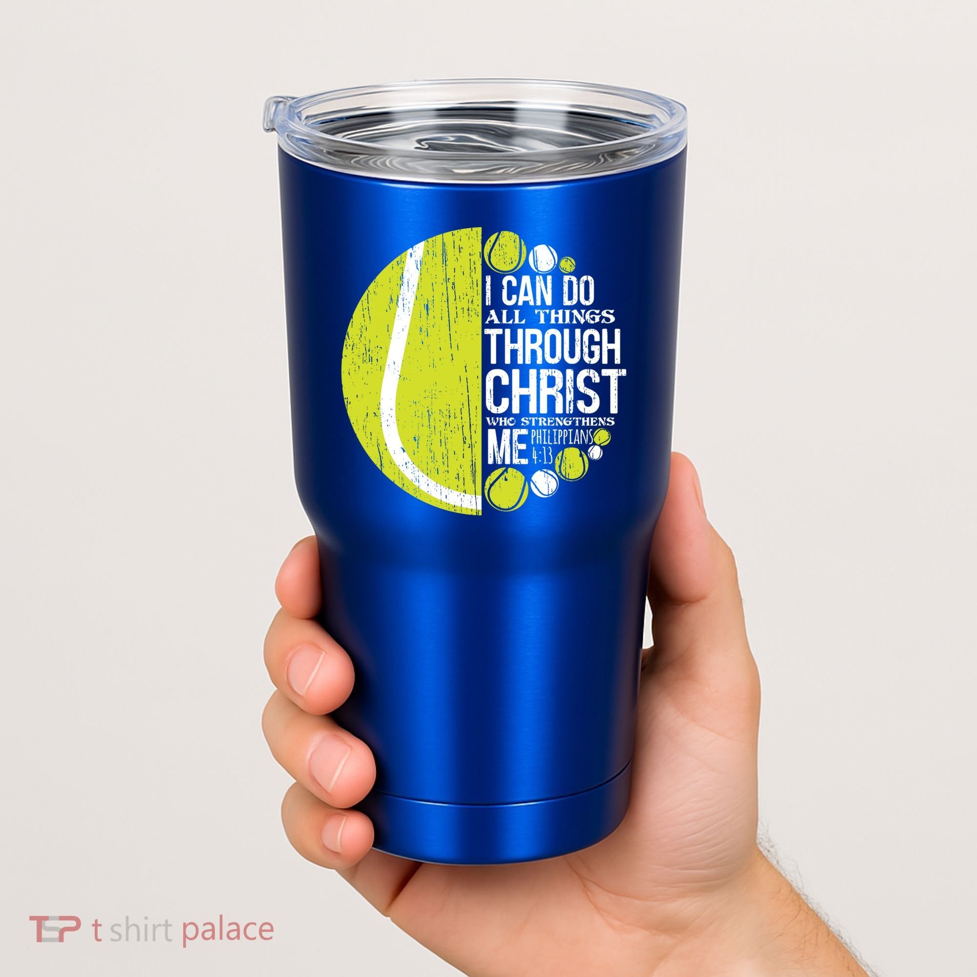 Christian Tennis Philippians 4:13 Gift Gift Tumbler