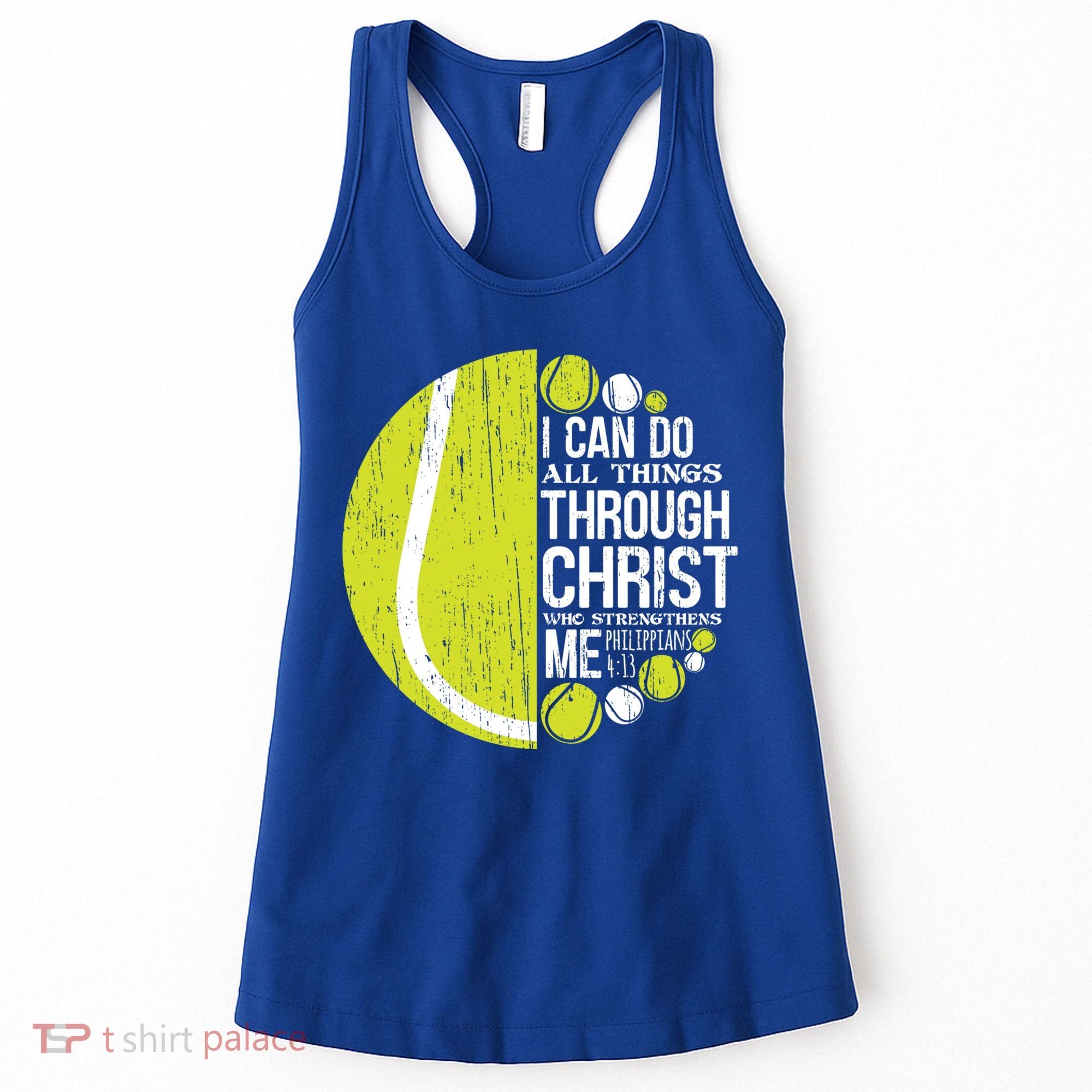 Christian Tennis Philippians 4:13 Gift Gift Women's Tank Top