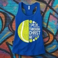Christian Tennis Philippians 4:13 Gift Gift Women's Tank Top thumb 3