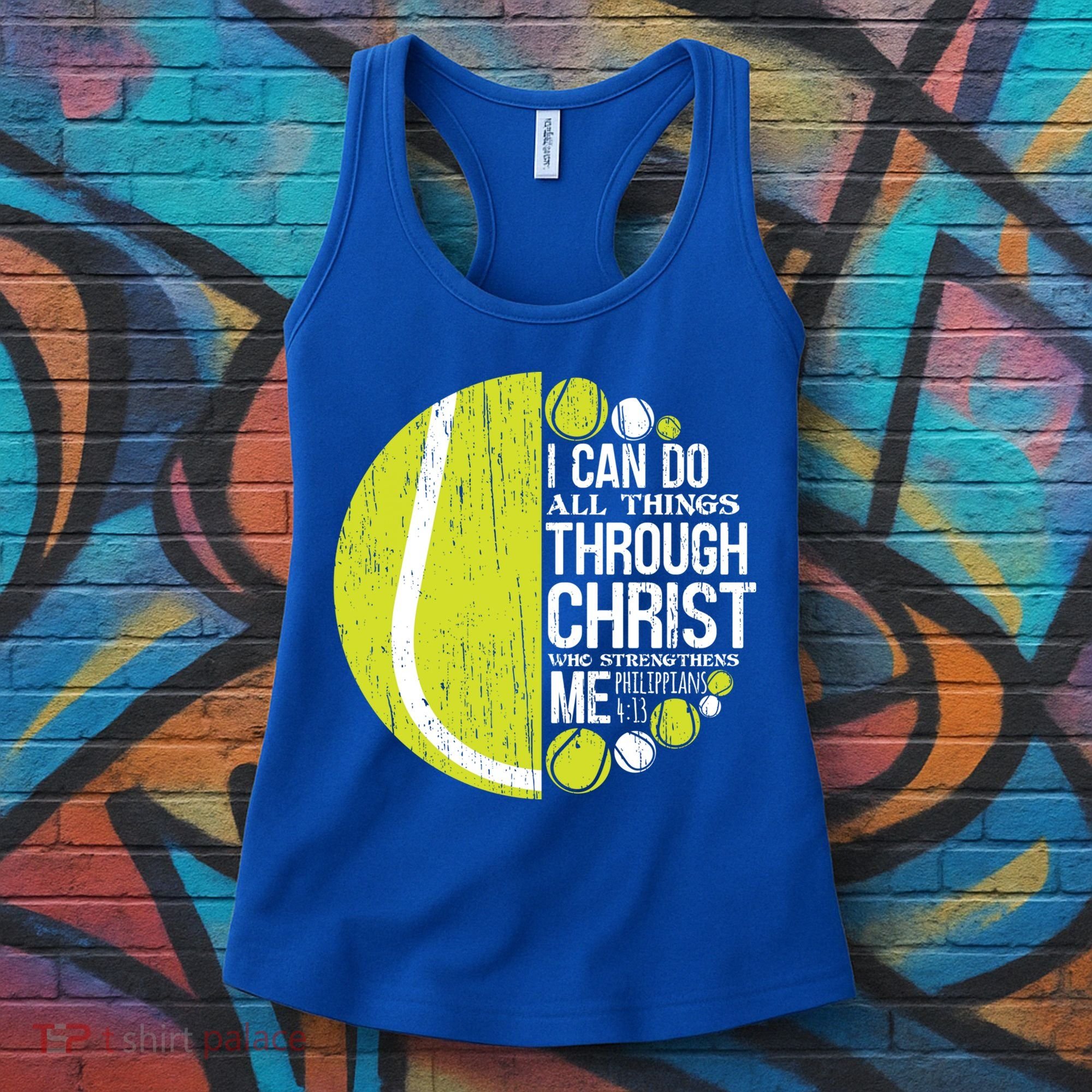 Christian Tennis Philippians 4:13 Gift Gift Women's Tank Top