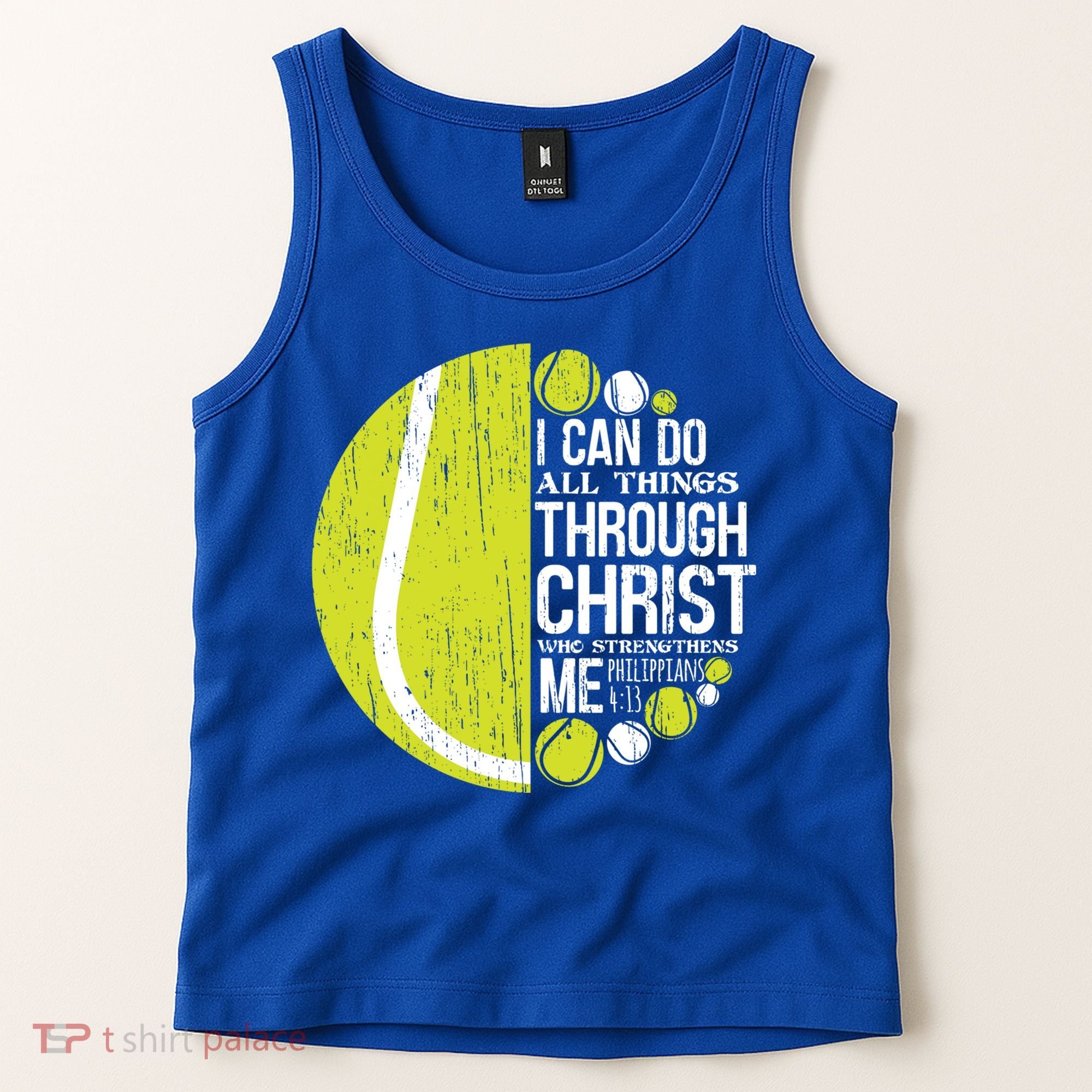 Christian Tennis Philippians 4:13 Gift Gift Tank Top