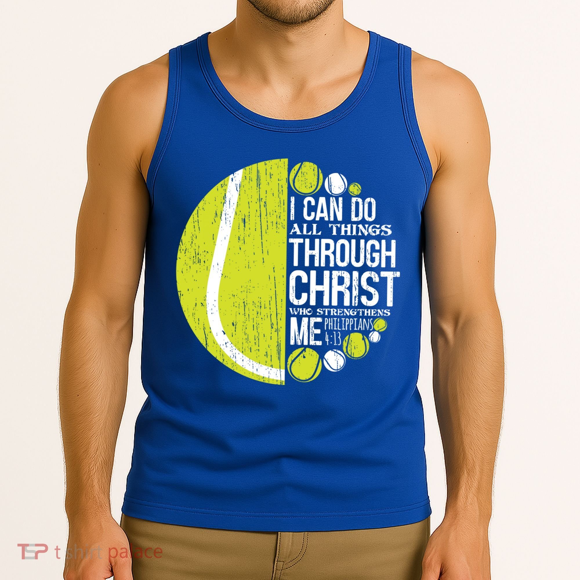 Christian Tennis Philippians 4:13 Gift Gift Tank Top