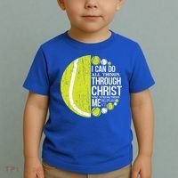 Christian Tennis Philippians 4:13 Gift Gift Toddler T-Shirt thumb 2